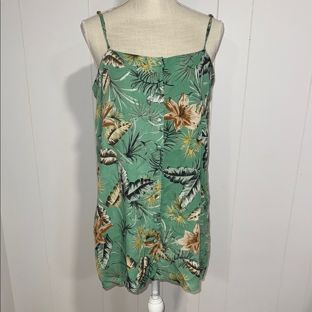 Floral Green Mini Dress